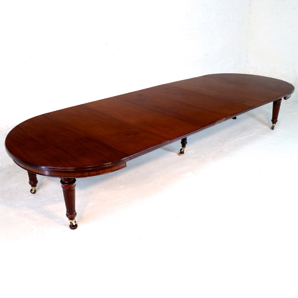 Edwards & Roberts Military Campaign Extending Mahogany Dining Table View V
