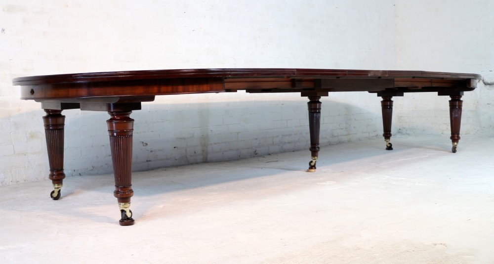 Edwards & Roberts Military Campaign Extending Mahogany Dining Table View VI