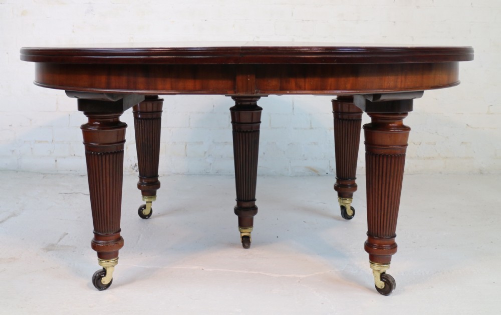 Edwards & Roberts Military Campaign Extending Mahogany Dining Table View XIII