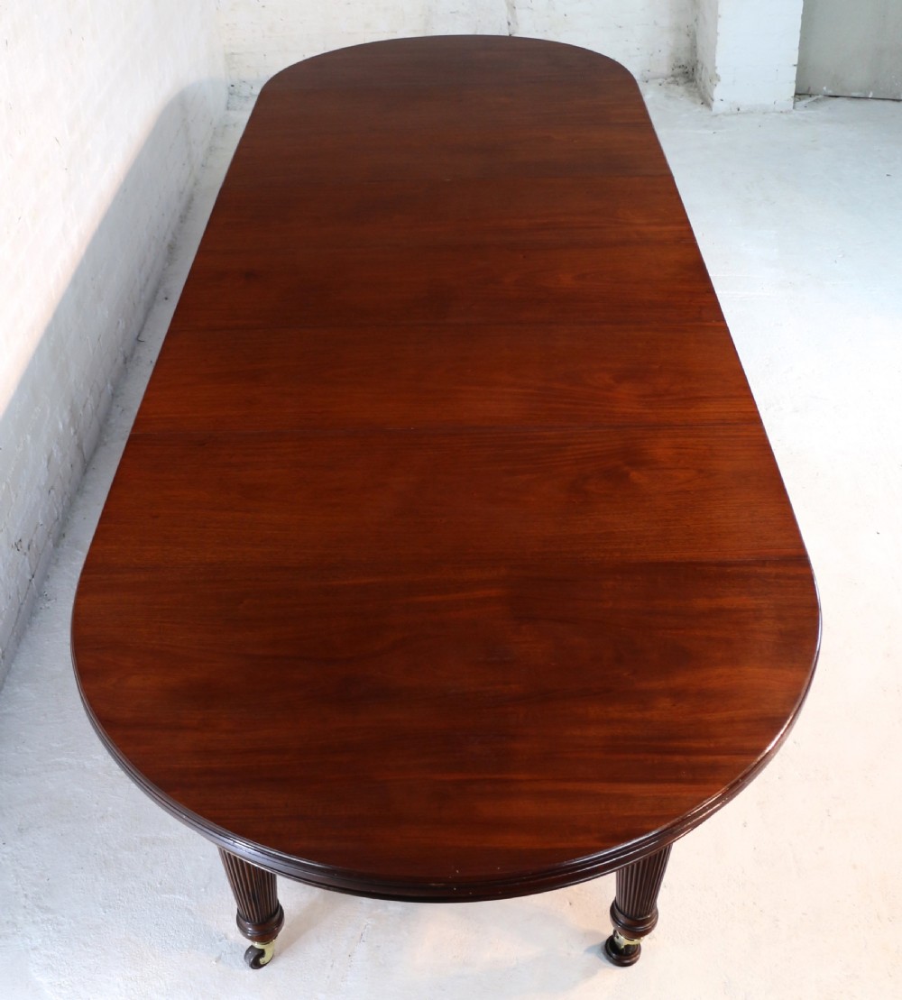 Edwards & Roberts Military Campaign Extending Mahogany Dining Table View XV