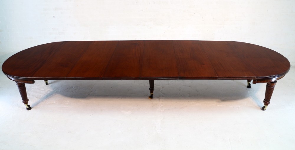Edwards & Roberts Military Campaign Extending Mahogany Dining Table View XVI