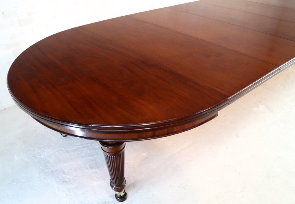 Edwards & Roberts Military Campaign Extending Mahogany Dining Table View XIX