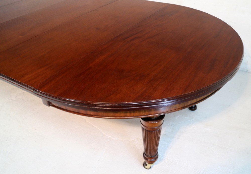 Edwards & Roberts Military Campaign Extending Mahogany Dining Table View XXI