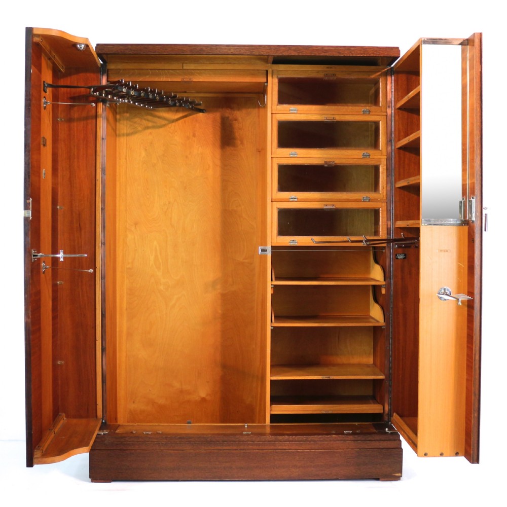 Art Deco Mahogany Gentleman’s Compactum Wardrobe by Compactom Ltd of London