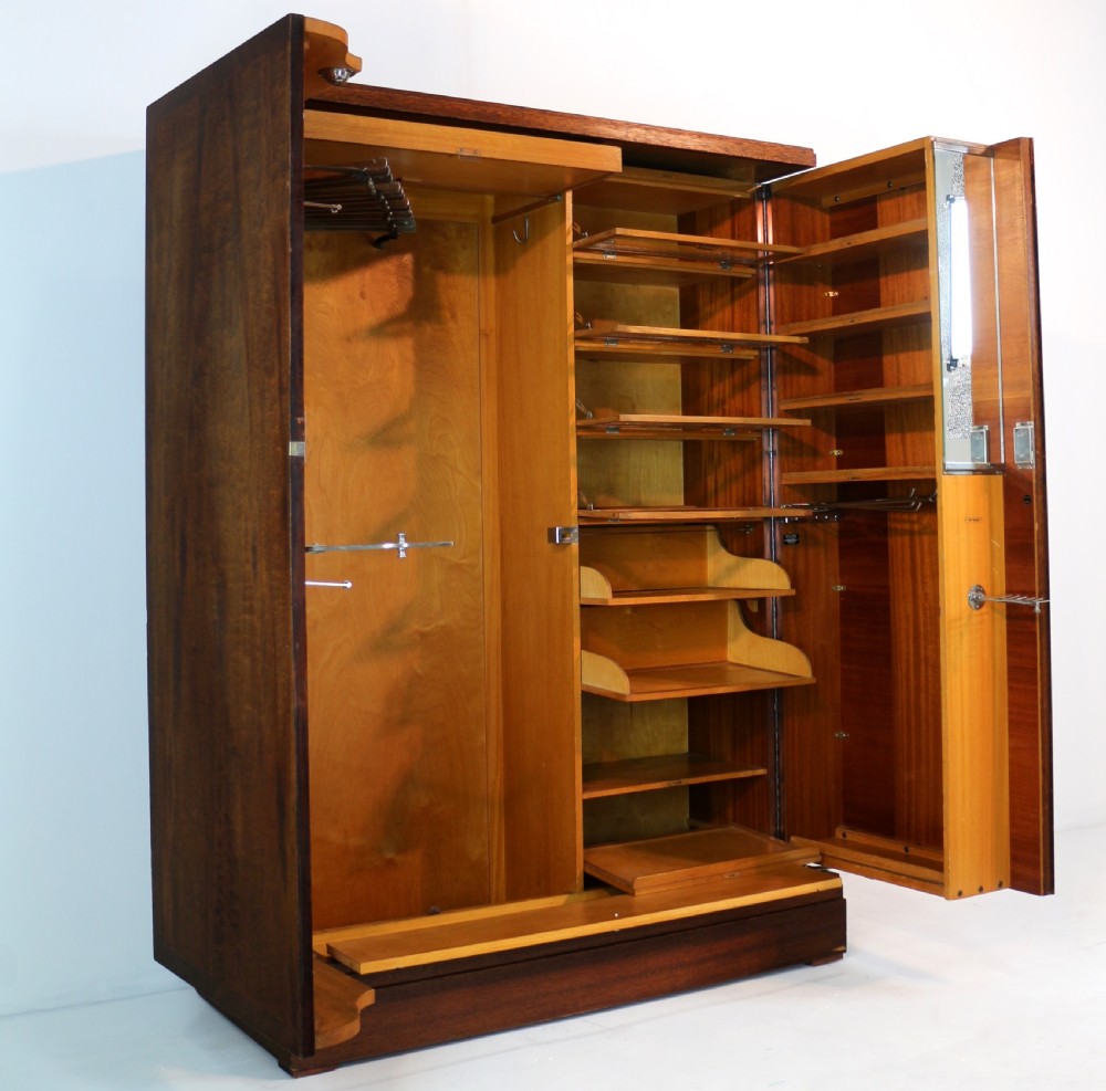 Art Deco Mahogany Gentleman’s Compactum Wardrobe by Compactom Ltd of London View XIV