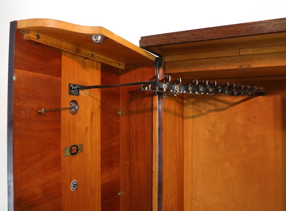 Art Deco Mahogany Gentleman’s Compactum Wardrobe by Compactom Ltd of London View XVI