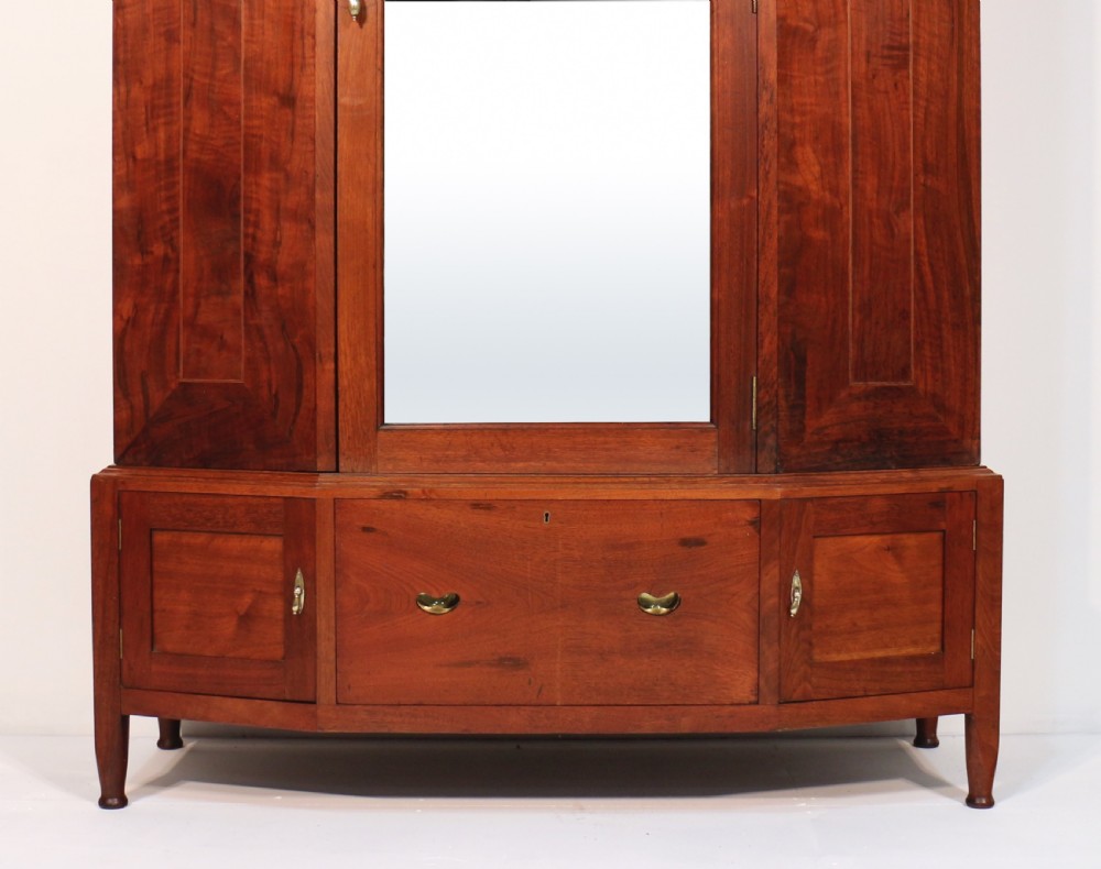Arts & Crafts Glasgow School Inlaid Walnut Wardrobe Attributed to Wylie & Lochhead View III