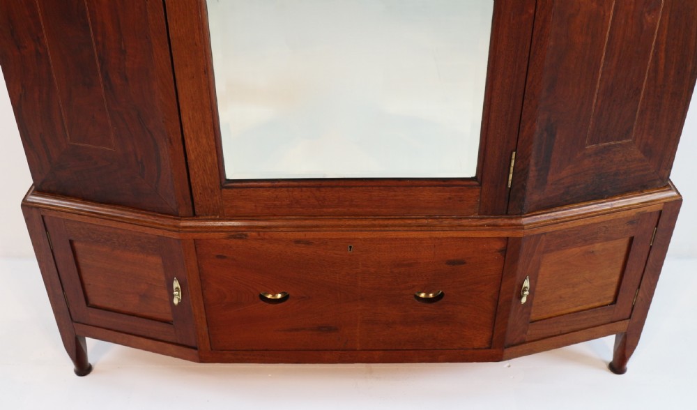 Arts & Crafts Glasgow School Inlaid Walnut Wardrobe Attributed to Wylie & Lochhead View XII
