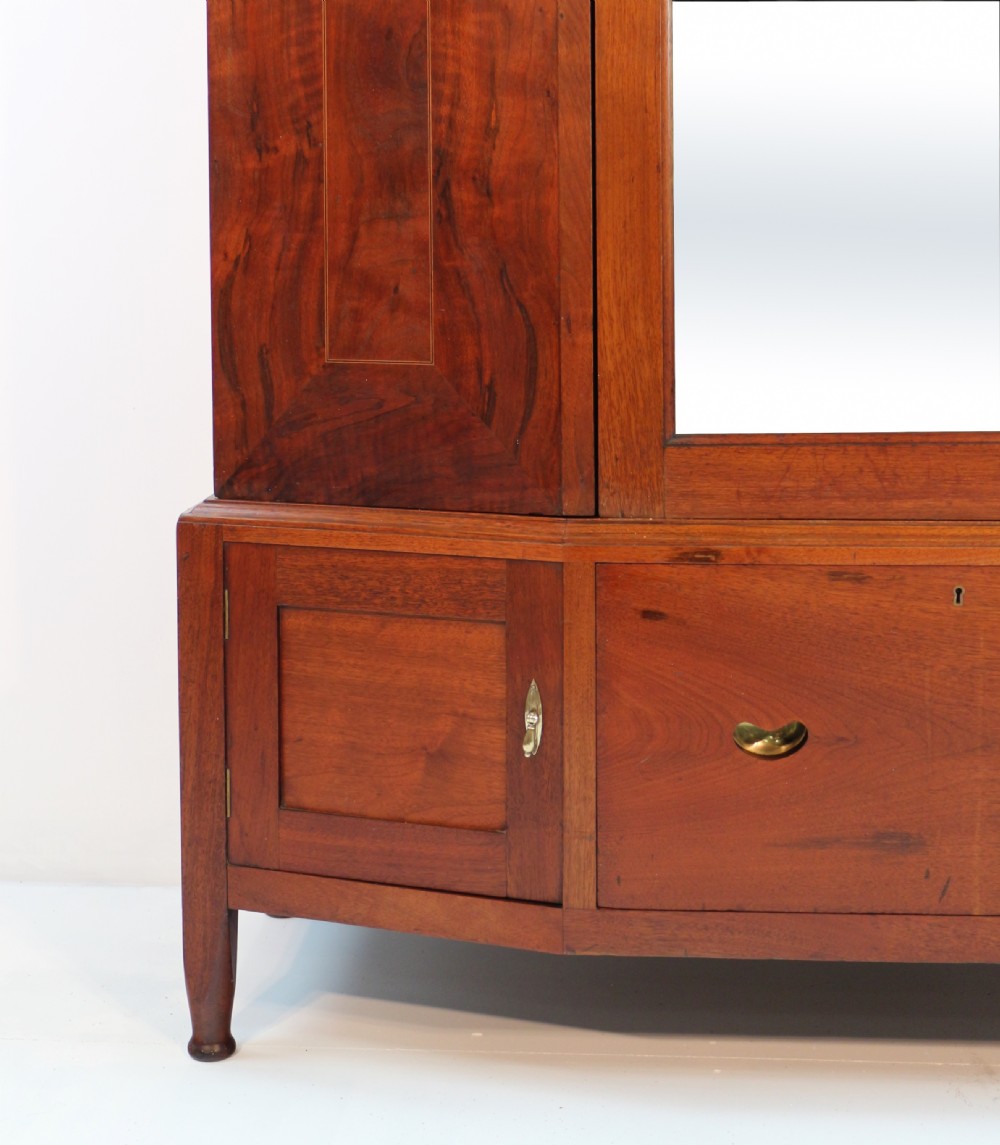 Arts & Crafts Glasgow School Inlaid Walnut Wardrobe Attributed to Wylie & Lochhead View XIII
