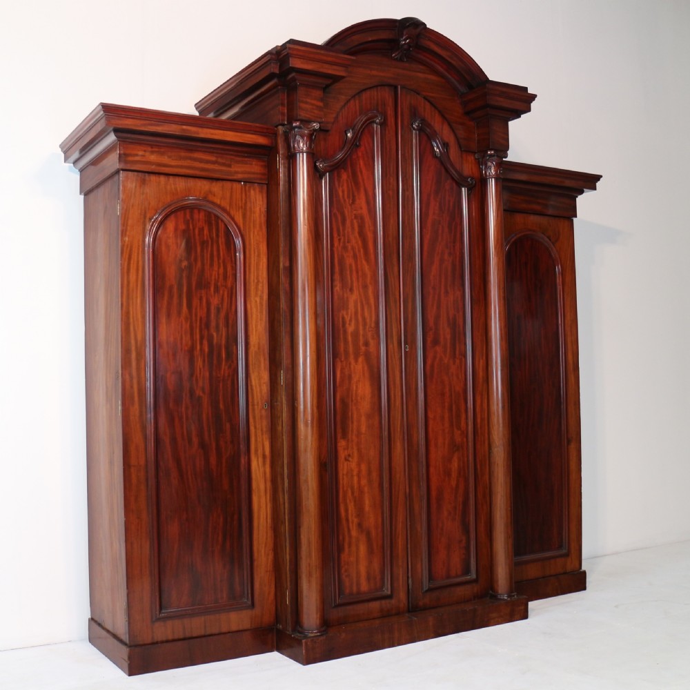 Regency Mahogany Four Door Breakfront Wardrobe View II