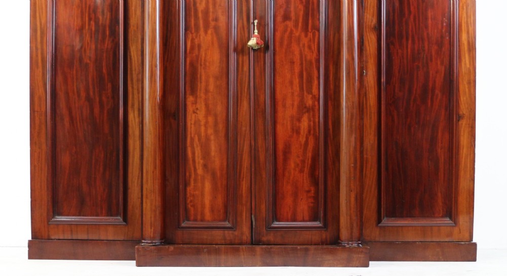 Regency Mahogany Four Door Breakfront Wardrobe View IV