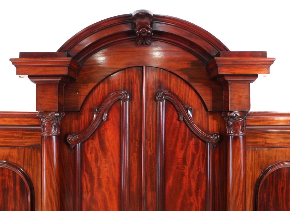 Regency Mahogany Four Door Breakfront Wardrobe View V
