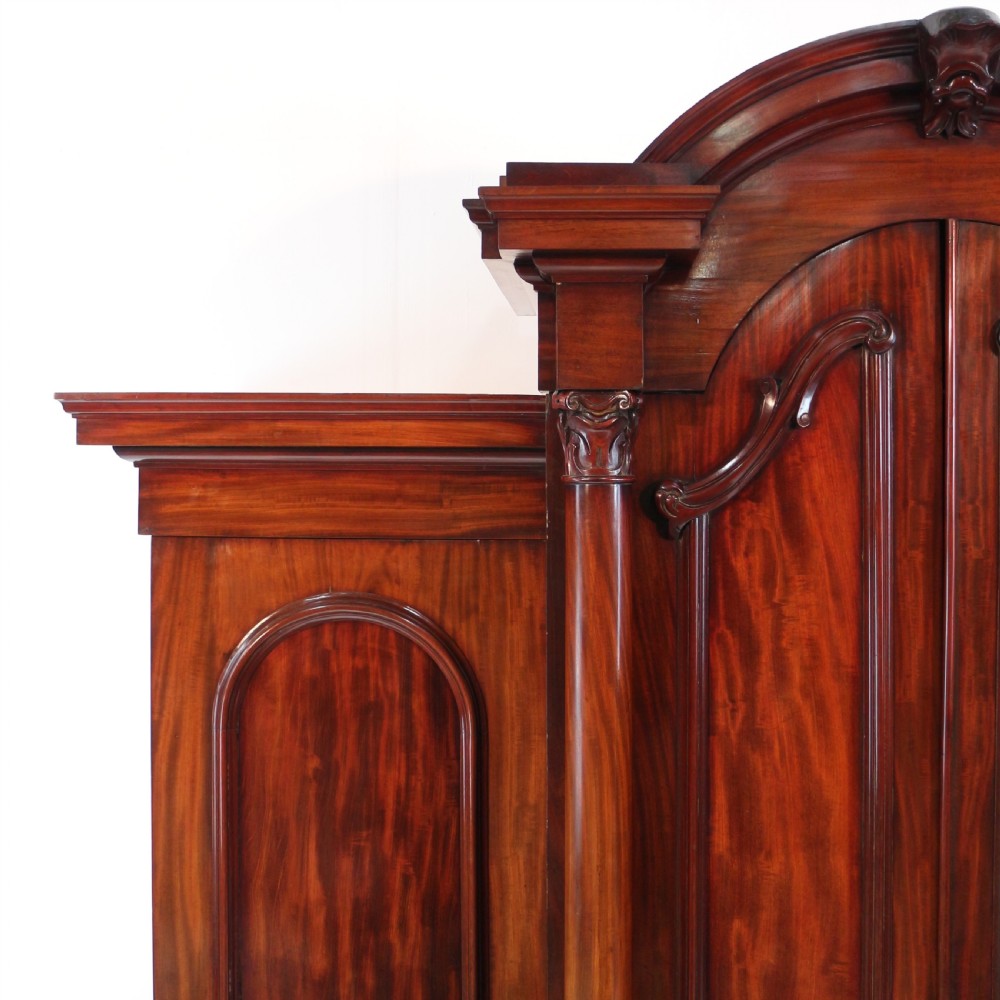 Regency Mahogany Four Door Breakfront Wardrobe View VI