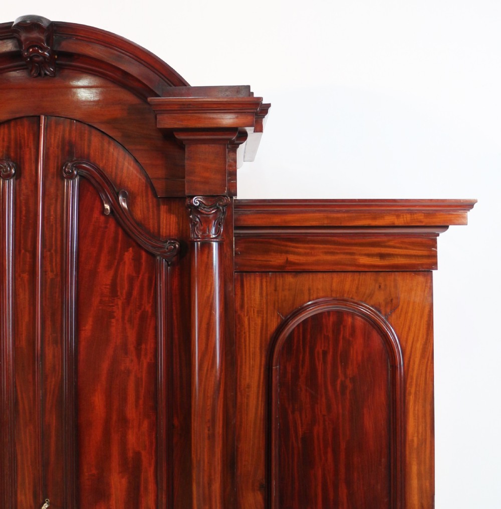 Regency Mahogany Four Door Breakfront Wardrobe View VII