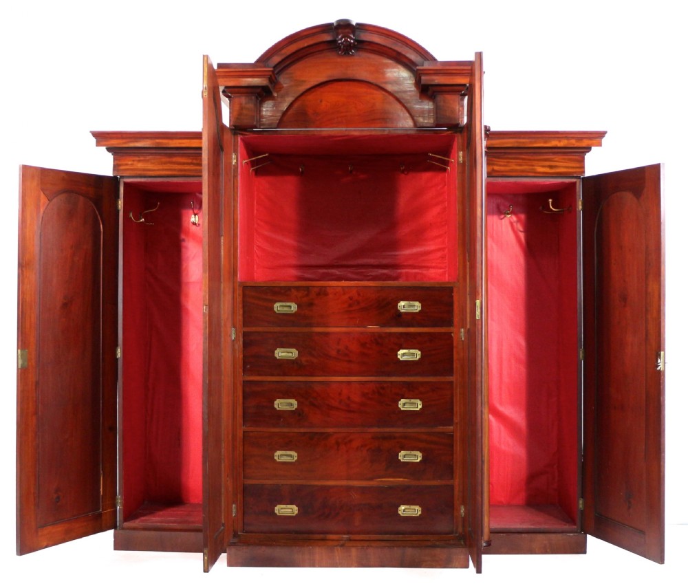 Regency Mahogany Four Door Breakfront Wardrobe View XVIII