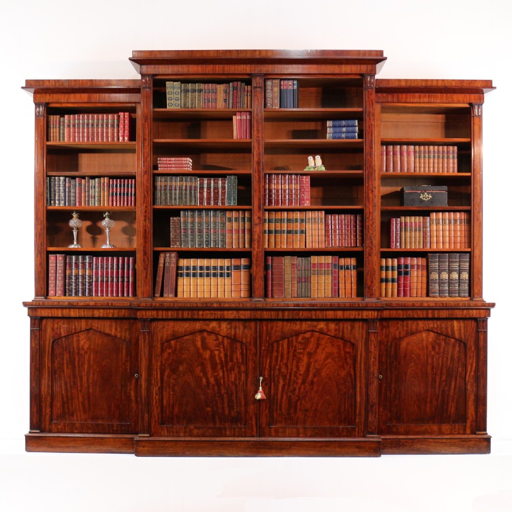 William IV Mahogany Breakfront Library Bookcase