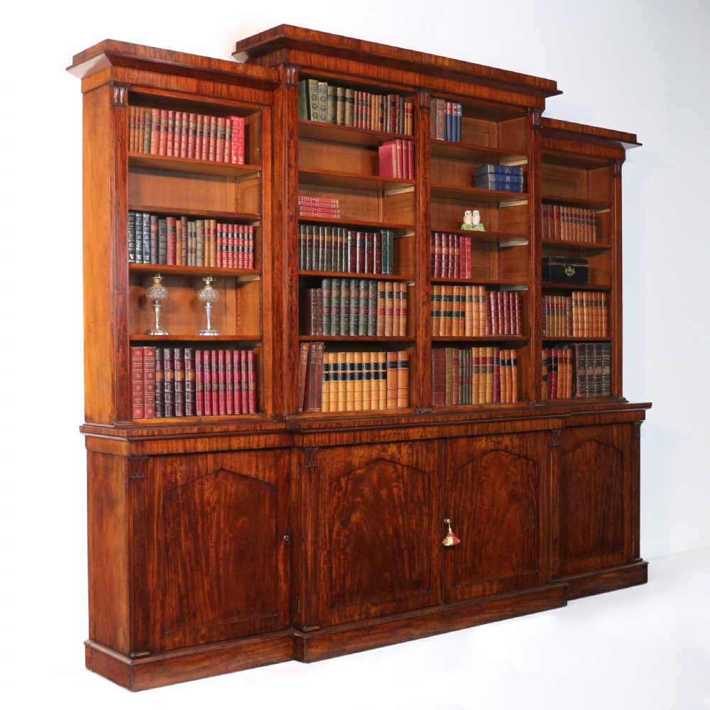 William IV Mahogany Breakfront Library Bookcase View II
