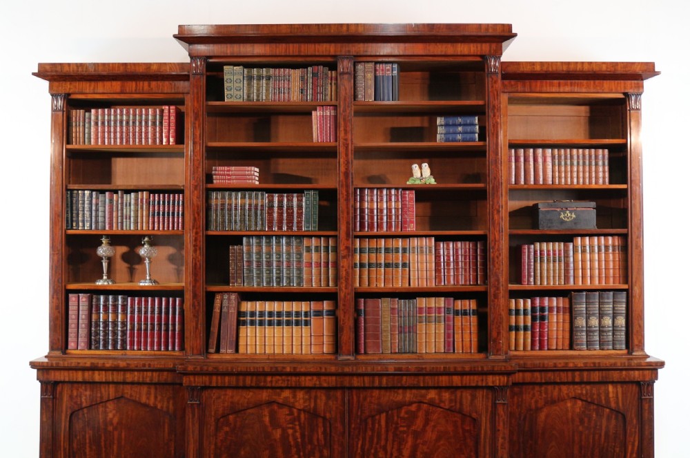 William IV Mahogany Breakfront Library Bookcase View V