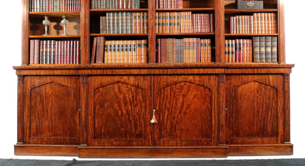 William IV Mahogany Breakfront Library Bookcase View VII
