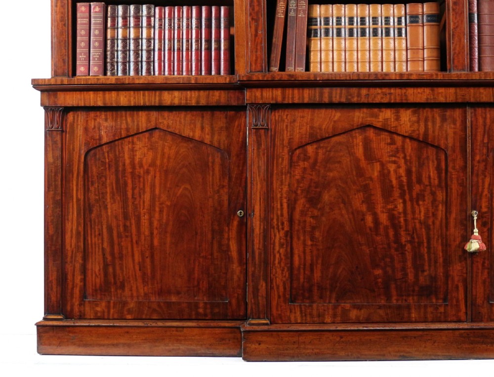 William IV Mahogany Breakfront Library Bookcase View VIII