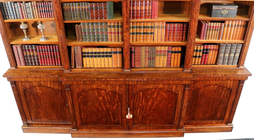 William IV Mahogany Breakfront Library Bookcase View XIII