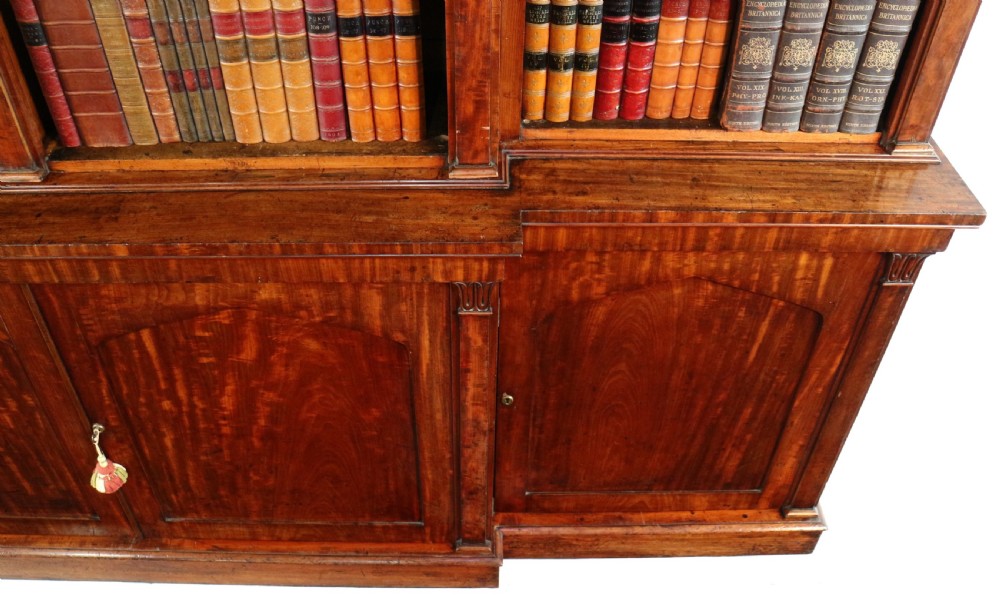 William IV Mahogany Breakfront Library Bookcase View XIV