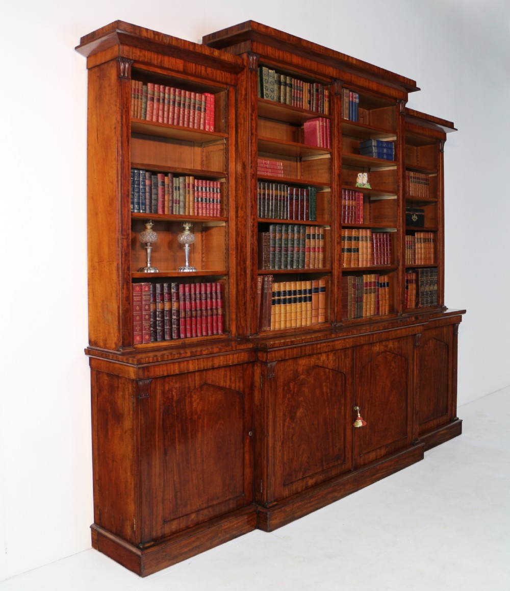 William IV Mahogany Breakfront Library Bookcase View XXI