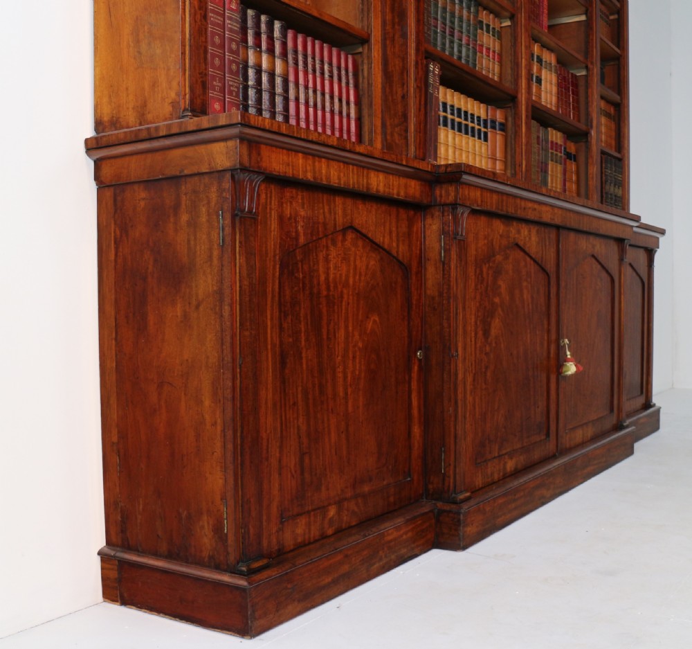 William IV Mahogany Breakfront Library Bookcase View XXIII