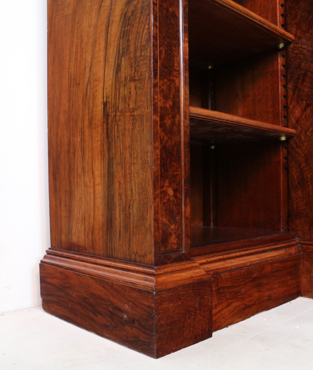 Victorian Burr Walnut Breakfront Bookcase / Side Cabinet View XXIII