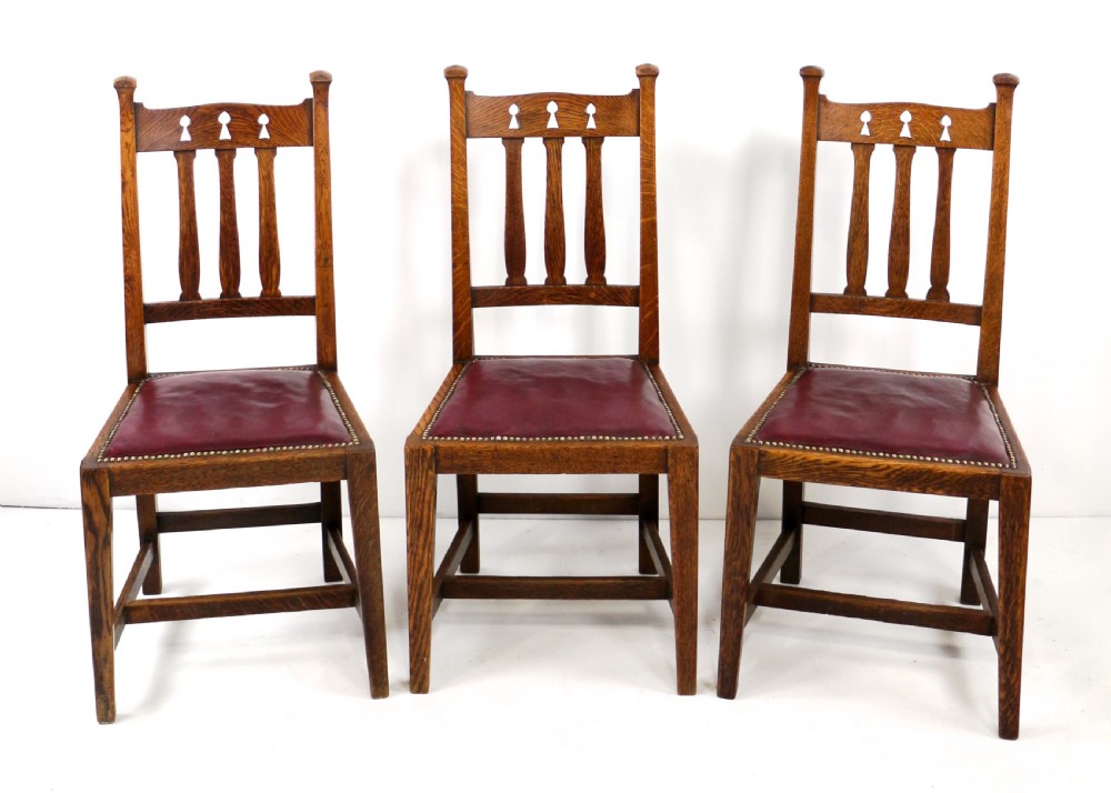 Set of 8 Arts & Crafts Oak Dining Chairs View IV