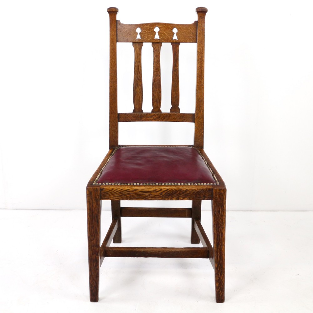 Set of 8 Arts & Crafts Oak Dining Chairs View XIII