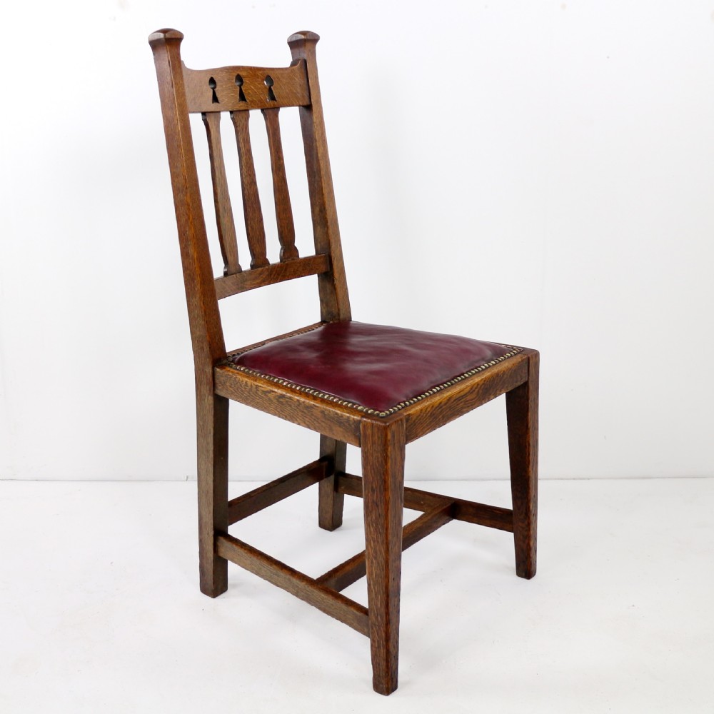 Set of 8 Arts & Crafts Oak Dining Chairs View XIV