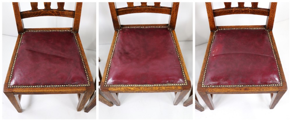 Set of 8 Arts & Crafts Oak Dining Chairs View XVII