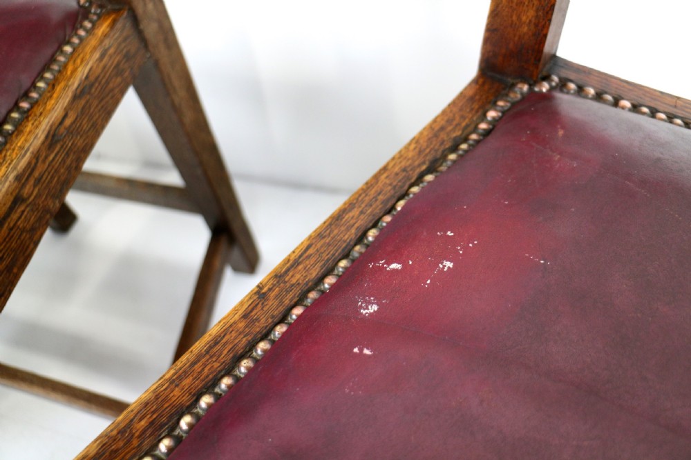 Set of 8 Arts & Crafts Oak Dining Chairs View XVIII