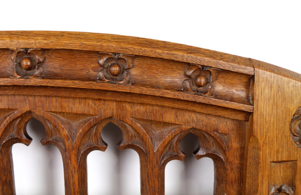 Set of three 19th Century Pugin style Gothic Revival Altar or Hall Chairs View XXV