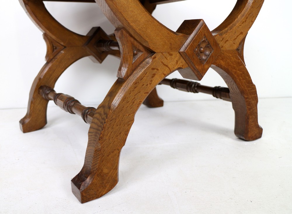 Set of three 19th Century Pugin style Gothic Revival Altar or Hall Chairs View XXVIII