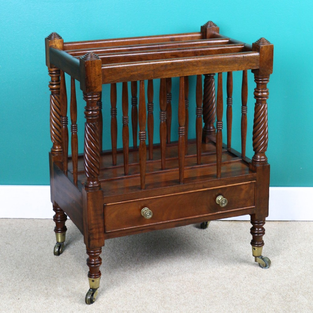 Irish Early 19th Century Regency Mahogany Canterbury