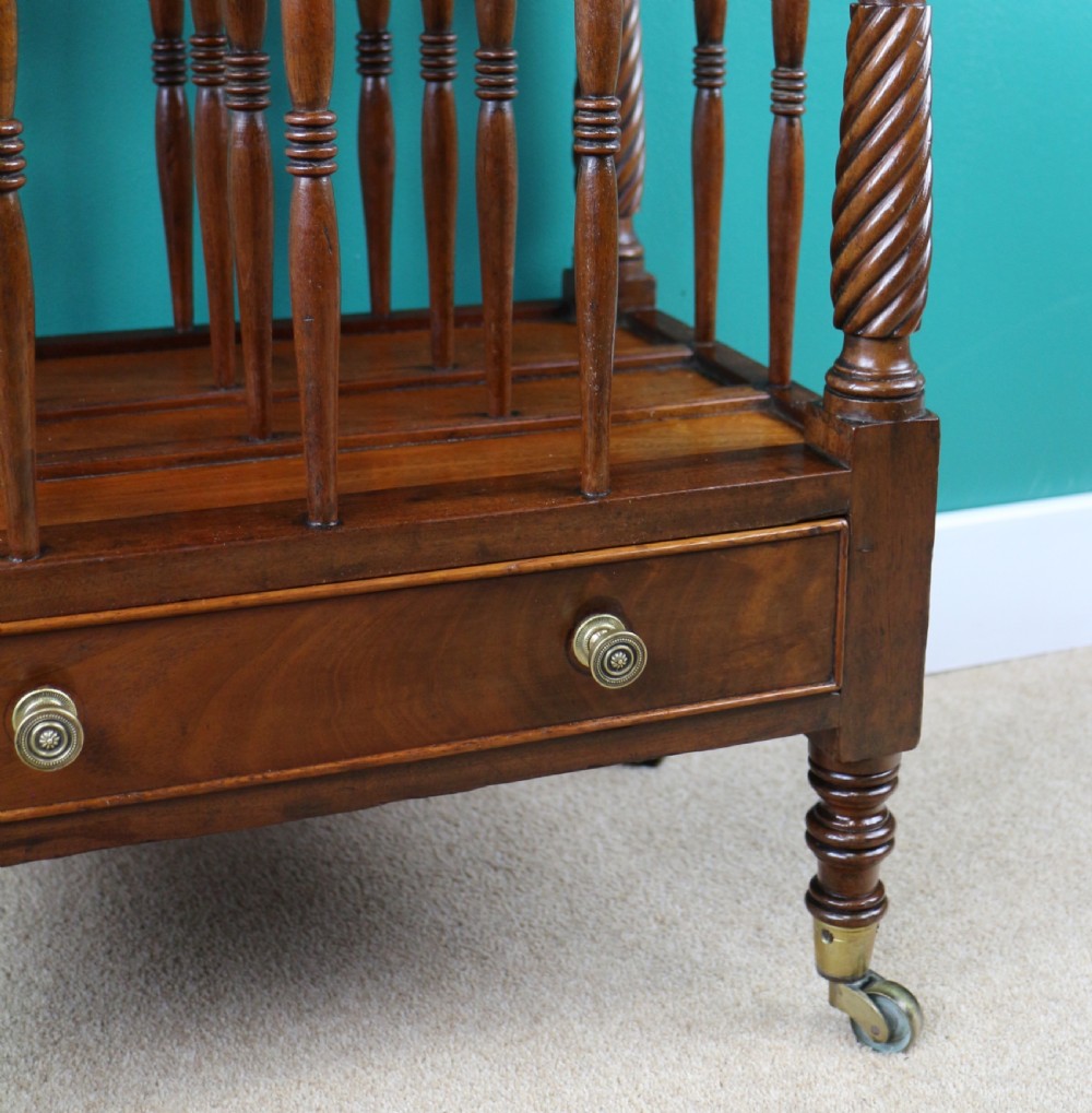 Irish Early 19th Century Regency Mahogany Canterbury View VII