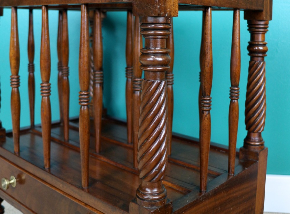 Irish Early 19th Century Regency Mahogany Canterbury View IX