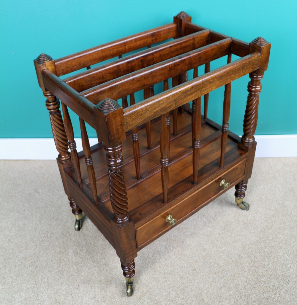 Irish Early 19th Century Regency Mahogany Canterbury View XI