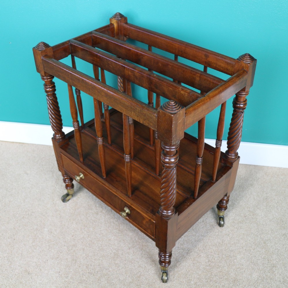 Irish Early 19th Century Regency Mahogany Canterbury View XII