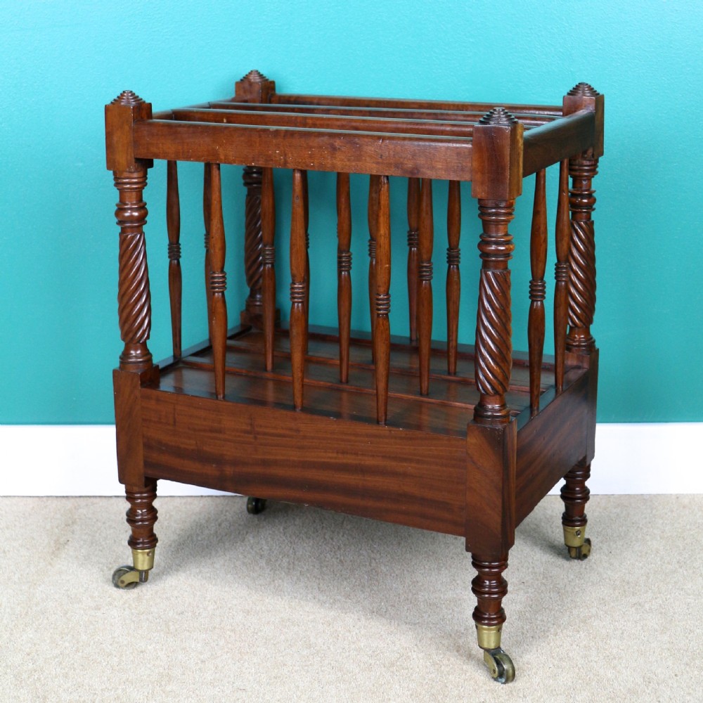 Irish Early 19th Century Regency Mahogany Canterbury View XV