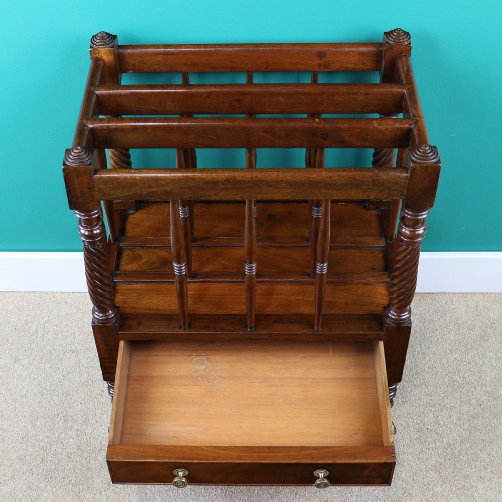 Irish Early 19th Century Regency Mahogany Canterbury View XVII