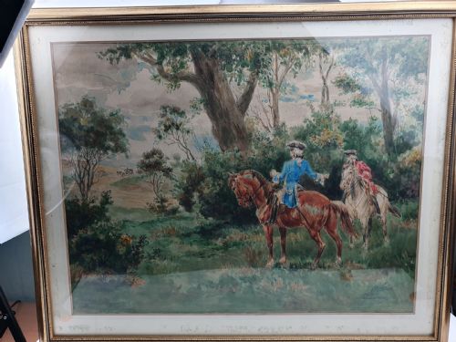 fig 1. Delightful Signed Large Watercolour by Raymond John Vandenbergh b.1889