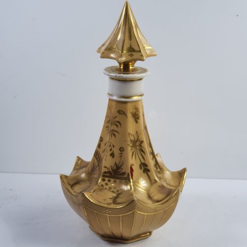 Rare  Large Pagoda Shape Porcelain Scent Bottle C1870