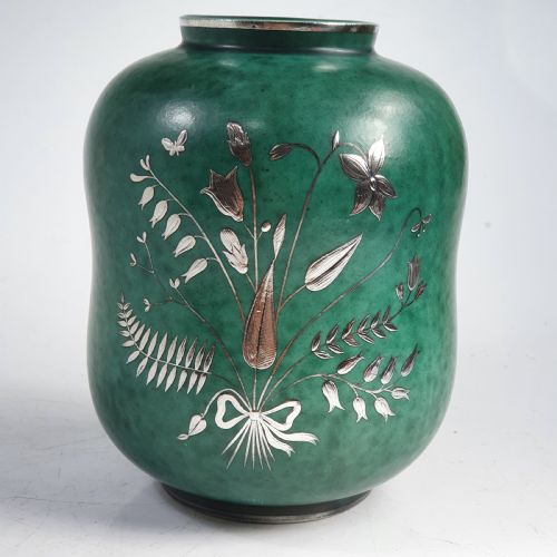 1930-40'S Gustavsberg Argenta Sweden Pottery Vase