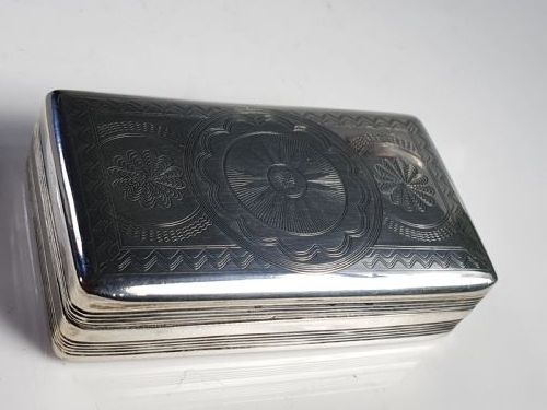 fig 1. Superb Quality Dutch Silver Large Snuff Box c1836