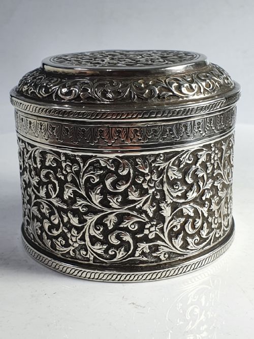 Exceptional 
Antique Indian Solid Silver Kutch Spice Box Colonial Silver C1890