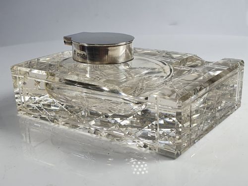 William Hutton & Son Silver & Cut Glass Ink Standish 1905