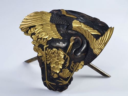 fig 1. Stunning Quality 19thc  Japanese SHAKUDO Mixed Metal  Menu Holder